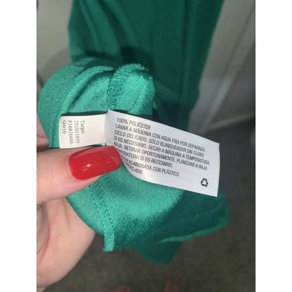 Cushnie For Target Emerald Green Faux Wrap Asymmetrical Long Sleeve Dress Sz 10 - Picture 7 of 9